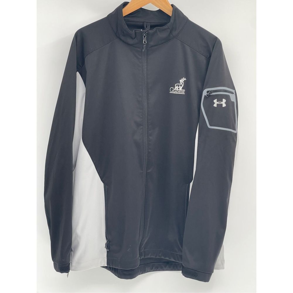 Under Armour Jacket Golf Men Size XL Black Gray Gladstan Utah Full Zip